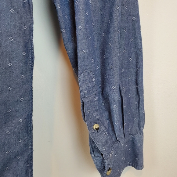 Forever 21 Men Classic Fit Petite Floral Grid Dot Button Up Shirt XL Mens - Picture 9 of 13